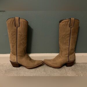 Steve Madden Lonestar Cowboy Boots, suede tan Leather - Size 6.5